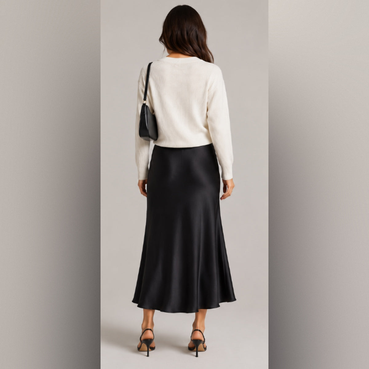 Olivia - Falda midi satinada