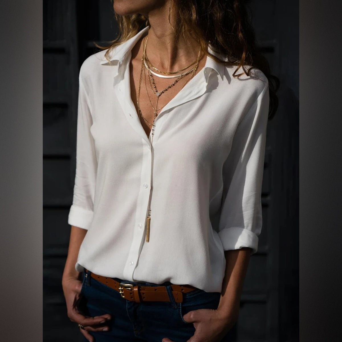 Naira - Blusa elegante de gasa